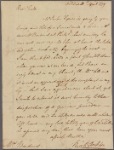 Letter to Mrs. Elias Boudinot [his sister Hannah], Basking Ridge