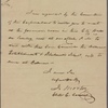 Letter to John F. Bacon, Clerk &c, Court room, City Hall, N. Y.