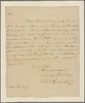 Letter to Col. [Jeremiah] Wadsworth or Royal Flint, Murderer's Creek [N. Y.]