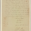 Letter to Gov. [George] Clinton, New York