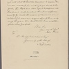 Letter to Gov. Richard Caswell, N. C.