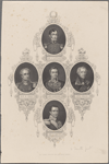 [Center and then clockwise from top:] Lord Hardinge. Sir J. Littler. Lord Gough. Sir H. Smith. Sir R. Sale.