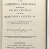 The Natural History of the Amphibius Carnivora ...