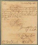 Letter to John Cruger, Mayor of New York