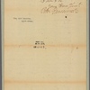 Letter to [Col. William North, New York.]