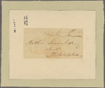 Letter to Matthew Irwin, Philadelphia