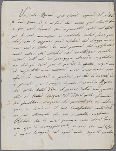 Four manuscript letters of petition to Lord Byron from Venetian strangers