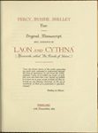 Autograph letter signed to Charles Ollier, 11 December 1817; bound into Percy Bysshe Shelley original manuscript: His defence of "Laon and Cythna" [afterwards called "The Revolt of Islam"]