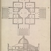 Plan and section of Villa Capra "La Rotonda," Vicenza, Italy