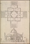 Plan and section of Villa Capra "La Rotonda," Vicenza, Italy