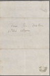 Autograph letter signed to Lord Byron, ?November-December 1819