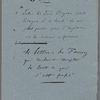 Autograph letter unsigned to Teresa Guiccioli, 19 December 1819