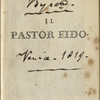 Holograph inscription and signature in Battista Guarini's Il Pastor Fido