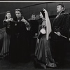 Faye Dunaway, Emlyn Williams, Carol Goodner, and unidentified cast members in the stage production A Man for All Seasons