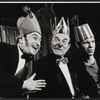Zisha Gold, Pesach Burstein and Mike Burstyn in the stage production The Megilla of Itzhik Manger