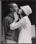 Macdonald Carey and unidentified in the stage production Memo