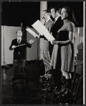 George Bartenieff, Fred Burrell, Olympia Dukakis and unidentified in the stage production The Memorandum