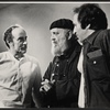 John Dexter, Zero Mostel and playwright Arnold Wesker in rehearsal for the stage production The Merchant