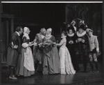 Patrick Hines, Nancy Marchand, Larry Gates, Nancy Wickwire, Barbara Barrie, Will Geer and unidentified others in the 1959 American Shakespeare Festival production of The Merry Wives of Windsor