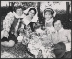 Marcia Rodd, Cynthia Harris, Joseph Bova and unidentified [left] in the 1974 Central Park production of The Merry Wives of Windsor