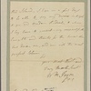Letter to Baron De Riedesel