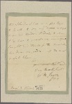 Letter to Baron De Riedesel