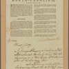 State of North-Carolina. In Convention, November 23, 1789. [Resolution enjoining the representatives of the state in Congress to apply for certain specified amendments to the constilution of the United States.] Signed in ms., Sam Johnston Pres. Countersigned, J. Hunt Sectry. Certified, Feb. 10, 1790, J. Glasgow