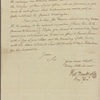 Letter to Lieut. Col. [Nisbet] Balfour, Charles Town