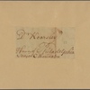 Letter to Dr. [John] Kearsley, Philadelphia