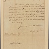 Letter to John Kean, Cashier of the Bank of the United States, Philadelphia