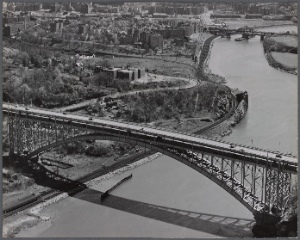 Toll gates and intersection on Randall's Island of all three legs of the Triborough Bridge