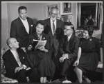 George Oppenheimer, Nancy Kelly, Arthur Kober, Reginald Denham and unidentified others in rehearsal for stage production A Mighty Man is He