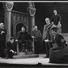 Rod Steiger [seated at center] Roy Poole [standing at right] Bruno Gerussi [on platform] Frances Hyland and ensemble in the stage production of Moby Dick