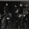 Roy Poole and Rod Steiger [standing on upstage platform] in the stage production Moby Dick