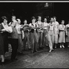 Kaye Ballard, Eli Mintz [left] and unidentified others in the stage production Molly