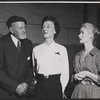 Neil Fitzgerald, Patricia Jessel and Maureen Hurley in rehearsal for the stage production Monique