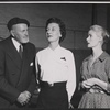 Neil Fitzgerald, Patricia Jessel and Maureen Hurley in rehearsal for the stage prodution Monique