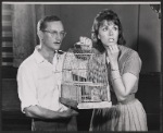 Wally Cox and Phyllis Newman in rehearsal for the stage production Moonbirds