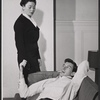 Siobhan McKenna and unidentified in rehearsal for the stage production Motel