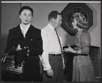 Siobhan McKenna, Myron McCormick and Vicki Cummings in rehearsal for the stage production Motel