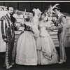 Alfred Drake, Katharine Hepburn [left] and unidentified others in the 1957 Stratford Festival stage production of Much Ado About Nothing
