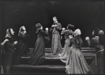 Joseph Wiseman [center] and unidentified others in the 1966 American Shakespeare Festival production of Murder in the Cathedral