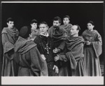 Joseph Wiseman [center] and unidentified others in the 1966 American Shakespeare Festival production of Murder in the Cathedral