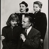 Elaine Barrie [back row at left], John Barrymore [front row at right] and unidentified others in publicity photo for the stage production My Dear Children