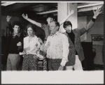 Bill Gerber, Virginia Vestoff, Richie Schechtman [child actor], E. G. Marshall and Steve Elmore in rehearsal for the stage production Nash at Nine