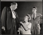 Paul Ford, Maureen O'Sullivan and Orson Bean in rehearsal for the stage production Never Too Late