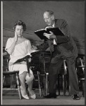 Maureen O'Sullivan and Paul Ford in rehearsal for the stage production Never Too Late