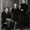 Arthur Godfrey, Maureen O'Sullivan and Richard Mulligan in the stage production Never Too Late