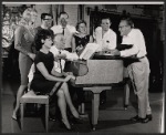 Salome Jens, Carol Lawrence, Leonardo Cimino, Walter Abel, Philip Bosco, Carmen Mathews, Neville Brand and Sidney Kingsley in rehearsal for the