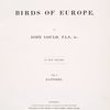 Title page, v. 1] The Birds of Europe. Vol. I. Raptores.